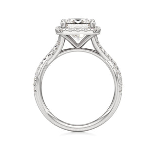 Twist Pavé Set Halo Pear Engagement Ring