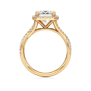 Twist Pavé Set Halo Pear Engagement Ring