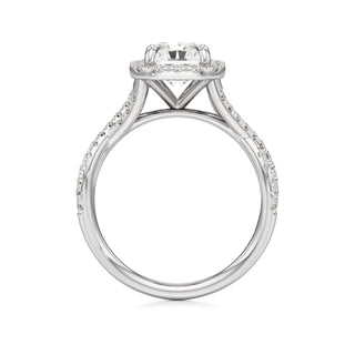 Twist Pavé Set Halo Pear Engagement Ring