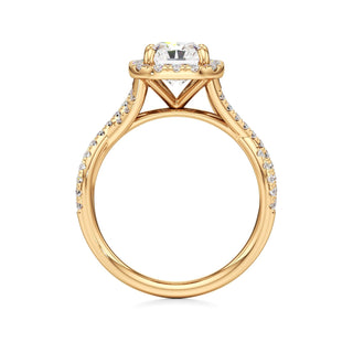Twist Pavé Set Halo Pear Engagement Ring
