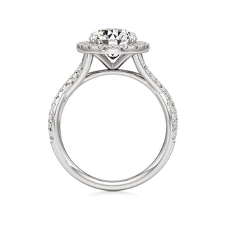 Twist Pavé Set Halo Pear Engagement Ring
