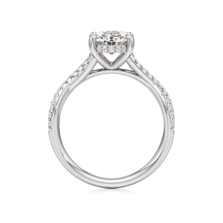 Twist Pavé Set Hidden Halo Pear Engagement Ring