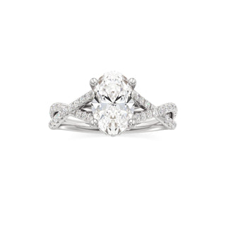 Twist Pavé Set Hidden Halo Pear Engagement Ring