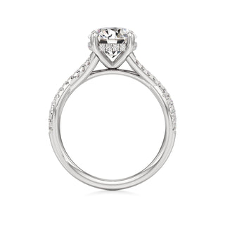 Twist Pavé Set Hidden Halo Pear Engagement Ring