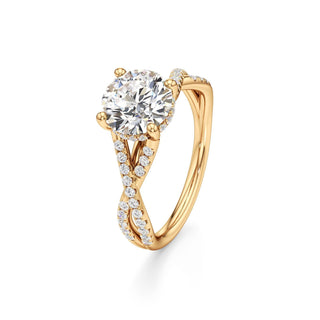Twist Pavé Set Hidden Halo Pear Engagement Ring