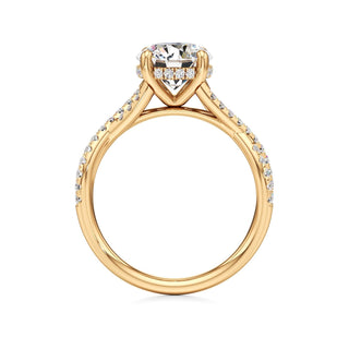 Twist Pavé Set Hidden Halo Pear Engagement Ring