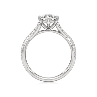 Twist Pavé Set Six Prong Pear Engagement Ring