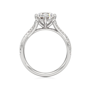 Twist Pavé Set Six Prong Pear Engagement Ring