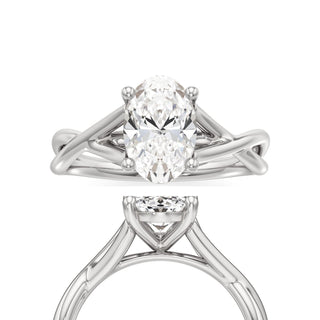 Twist Plain Basket Oval Engagement Ring