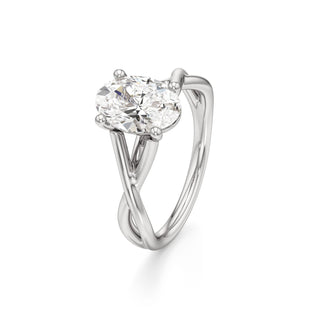Twist Plain Basket Oval Engagement Ring