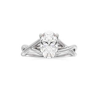 Twist Plain Basket Oval Engagement Ring