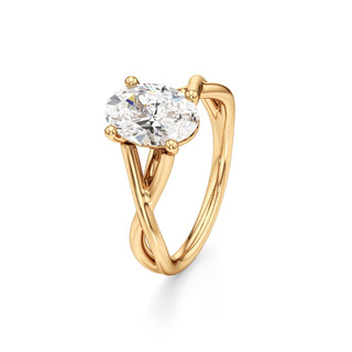 Twist Plain Basket Oval Engagement Ring
