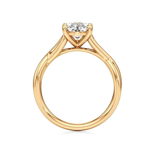 Twist Plain Basket Oval Engagement Ring