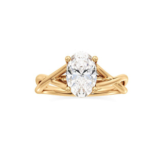 Twist Plain Basket Oval Engagement Ring