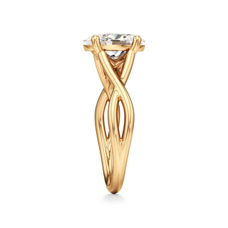 Twist Plain Basket Oval Engagement Ring