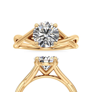 Twist Plain Basket Marquise Engagement Ring