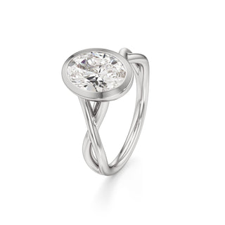 Twist Plain Bezel Marquise Engagement Ring