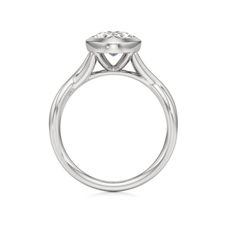 Twist Plain Bezel Marquise Engagement Ring