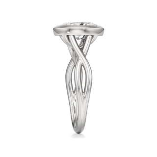 Twist Plain Bezel Marquise Engagement Ring