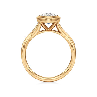 Twist Plain Bezel Marquise Engagement Ring