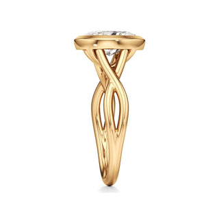 Twist Plain Bezel Marquise Engagement Ring