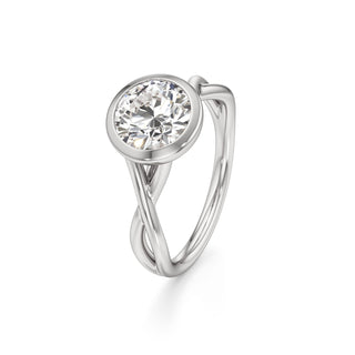 Twist Plain Bezel Marquise Engagement Ring