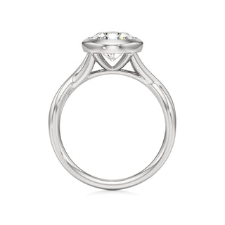 Twist Plain Bezel Marquise Engagement Ring
