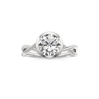 Twist Plain Bezel Marquise Engagement Ring