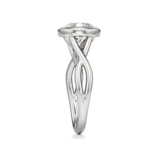 Twist Plain Bezel Marquise Engagement Ring