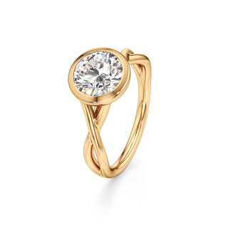 Twist Plain Bezel Marquise Engagement Ring