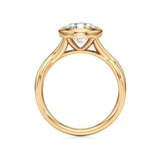 Twist Plain Bezel Marquise Engagement Ring