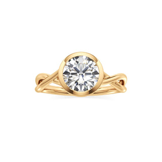 Twist Plain Bezel Marquise Engagement Ring