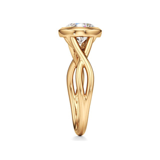 Twist Plain Bezel Marquise Engagement Ring