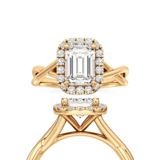 Twist Plain Halo Oval Engagement Ring