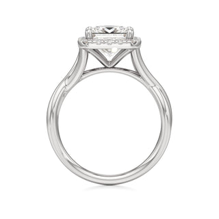 Twist Plain Halo Oval Engagement Ring