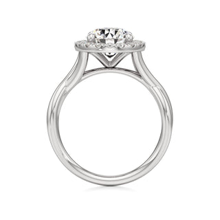Twist Plain Halo Oval Engagement Ring