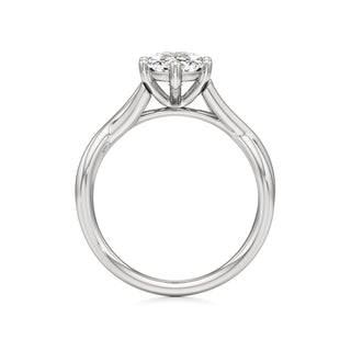Twist Plain Six Prong Pear Engagement Ring