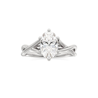 Twist Plain Six Prong Pear Engagement Ring