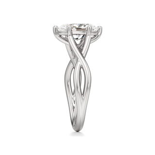 Twist Plain Six Prong Pear Engagement Ring