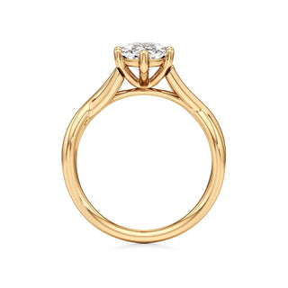 Twist Plain Six Prong Pear Engagement Ring