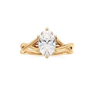 Twist Plain Six Prong Pear Engagement Ring
