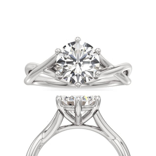 Twist Plain Six Prong Pear Engagement Ring
