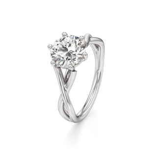 Twist Plain Six Prong Pear Engagement Ring