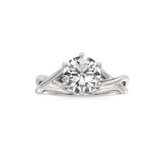 Twist Plain Six Prong Pear Engagement Ring