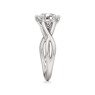 Twist Plain Six Prong Pear Engagement Ring