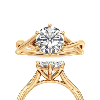 Twist Plain Six Prong Pear Engagement Ring