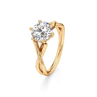 Twist Plain Six Prong Pear Engagement Ring
