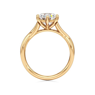Twist Plain Six Prong Pear Engagement Ring