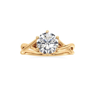 Twist Plain Six Prong Pear Engagement Ring