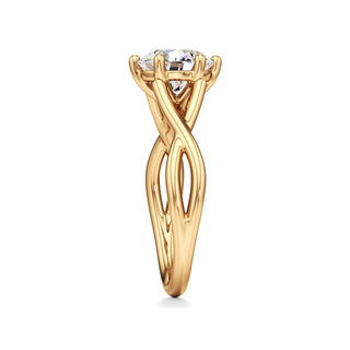 Twist Plain Six Prong Pear Engagement Ring